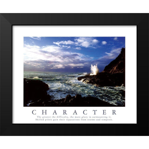 Character - Rocky Coastline Black Modern Wood Framed Art Print by Unknown