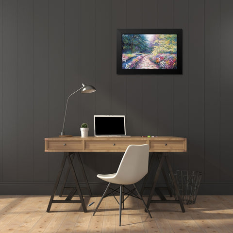 Garden View I Black Modern Wood Framed Art Print by Unknown