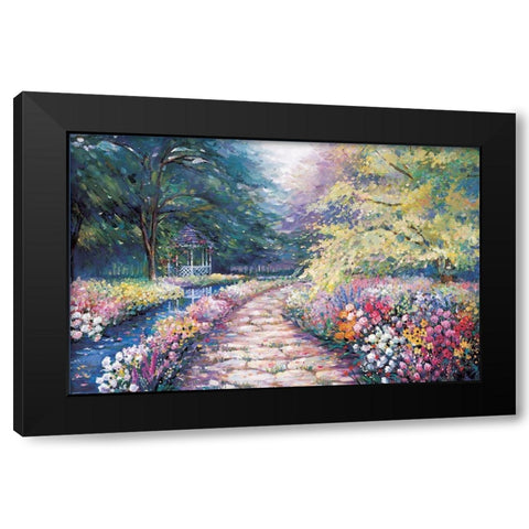 Garden View I Black Modern Wood Framed Art Print by Unknown
