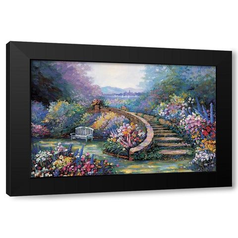 Garden View II Black Modern Wood Framed Art Print by Unknown