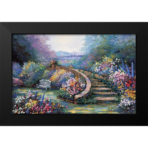 Garden View II Black Modern Wood Framed Art Print by Unknown