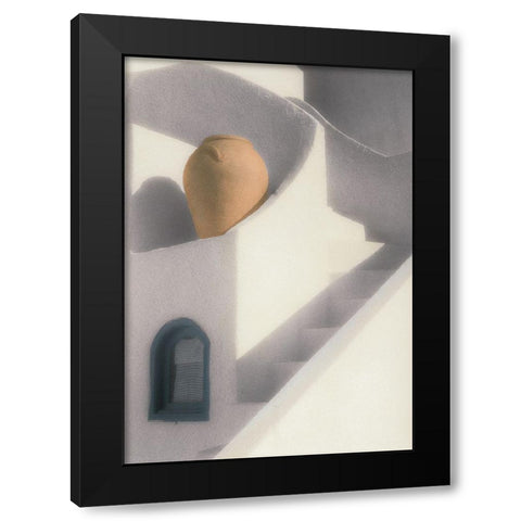 White Stairs Black Modern Wood Framed Art Print by Unknown