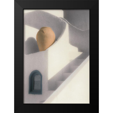 White Stairs Black Modern Wood Framed Art Print by Unknown