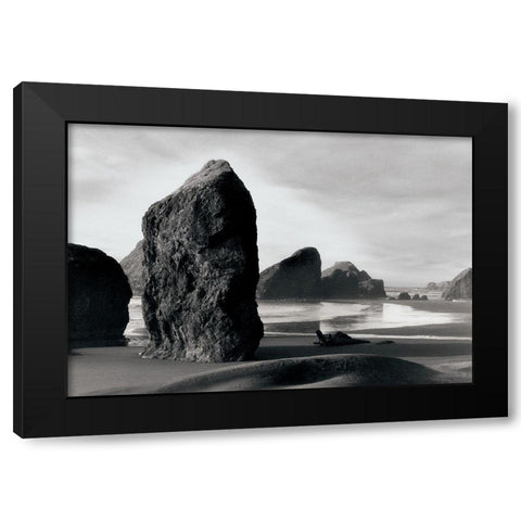 Ocean Stones Black Modern Wood Framed Art Print by Unknown