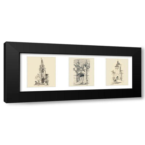 Villeneuve Black Modern Wood Framed Art Print with Double Matting by Unknown
