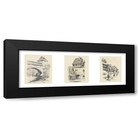 Nurnberg Black Modern Wood Framed Art Print with Double Matting by Unknown