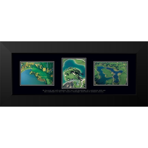 Golf Triptych Black Modern Wood Framed Art Print by Frontline