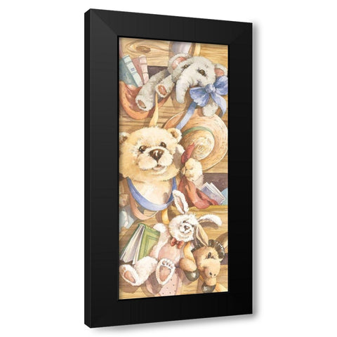 Teddy Bear Panel I Black Modern Wood Framed Art Print by Unknown