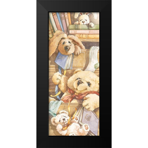 Teddy Bear Panel II Black Modern Wood Framed Art Print by Unknown