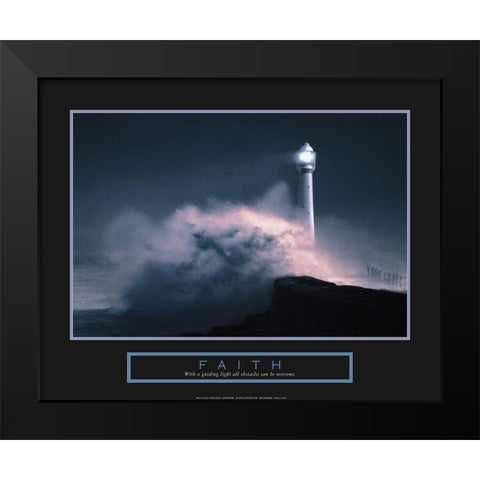 Faith - Lighthouse Black Modern Wood Framed Art Print by Unknown