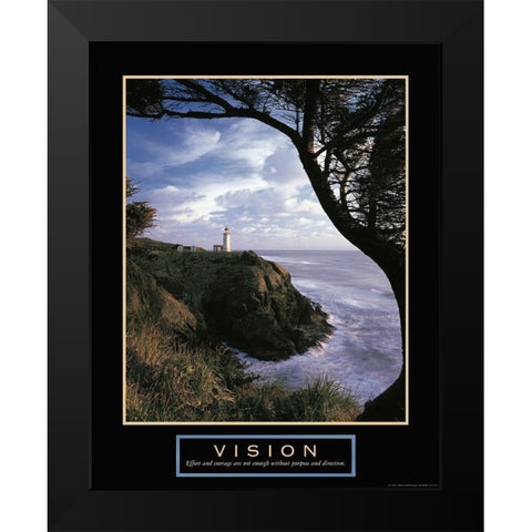 Vision - Lighthouse Black Modern Wood Framed Art Print by Frontline