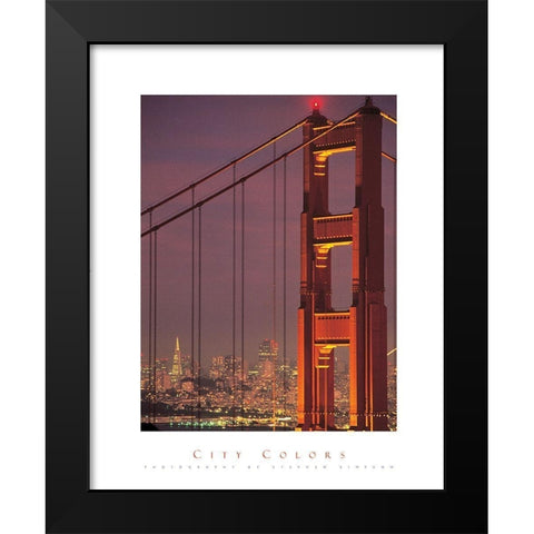 Golden Gate Black Modern Wood Framed Art Print by Unknown