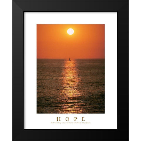 Hope - Sailboat Black Modern Wood Framed Art Print by Unknown