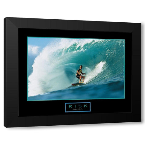 Risk - Surfer Black Modern Wood Framed Art Print with Double Matting by Unknown