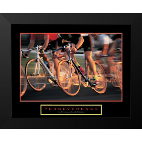 Perseverance - Bike Race Black Modern Wood Framed Art Print by Unknown