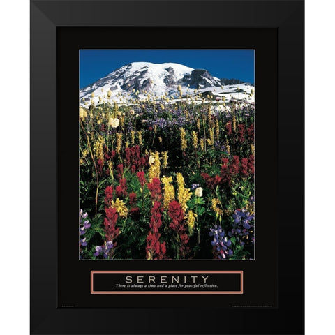 Mount Rainier Black Modern Wood Framed Art Print by Frontline