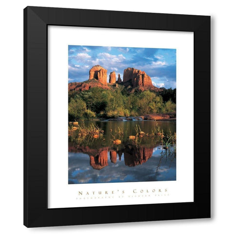 Devils Bluff Black Modern Wood Framed Art Print with Double Matting by Unknown