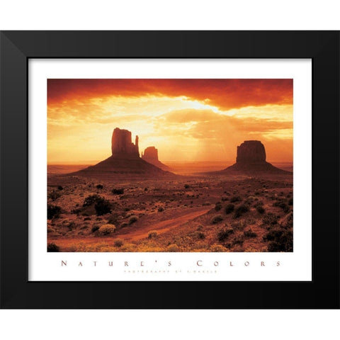 Red Rocks Black Modern Wood Framed Art Print by Unknown