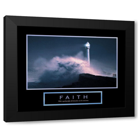 Faith - Lighthouse Black Modern Wood Framed Art Print by Unknown