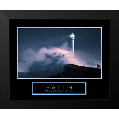 Faith - Lighthouse Black Modern Wood Framed Art Print by Unknown