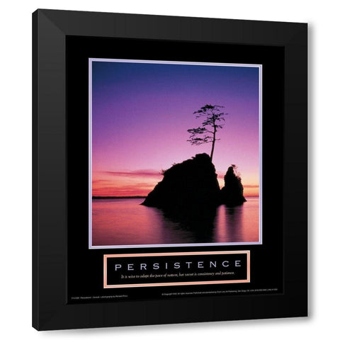 Persistence - Lonely Island Black Modern Wood Framed Art Print by Unknown