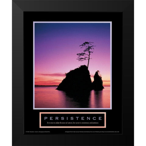 Persistence - Lonely Island Black Modern Wood Framed Art Print by Unknown