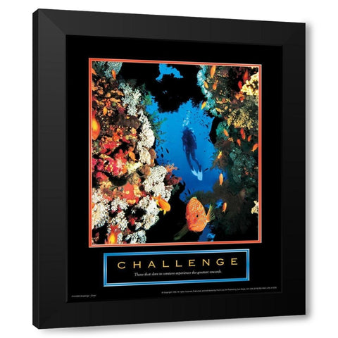 Challenge - Diver Black Modern Wood Framed Art Print by Unknown