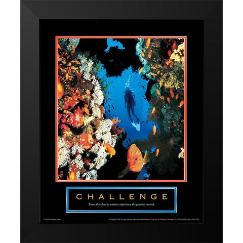 Challenge - Diver Black Modern Wood Framed Art Print by Unknown