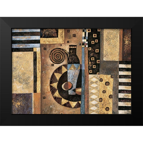 Abstract Black Modern Wood Framed Art Print by Unknown