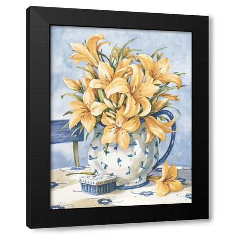 Yellow and Blue II Black Modern Wood Framed Art Print with Double Matting by Unknown