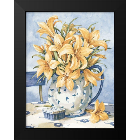 Yellow and Blue II Black Modern Wood Framed Art Print by Unknown