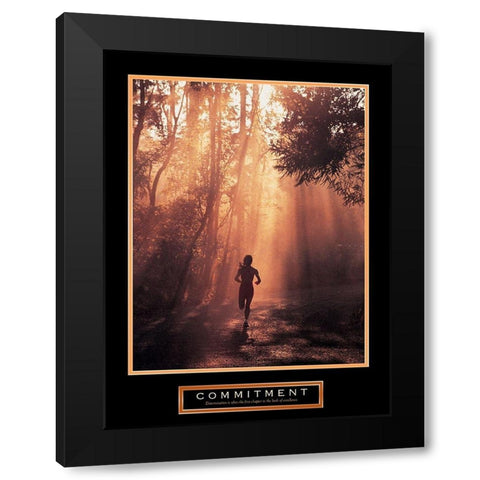 Runner - Commitment Black Modern Wood Framed Art Print with Double Matting by Unknown