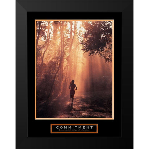 Runner - Commitment Black Modern Wood Framed Art Print by Unknown