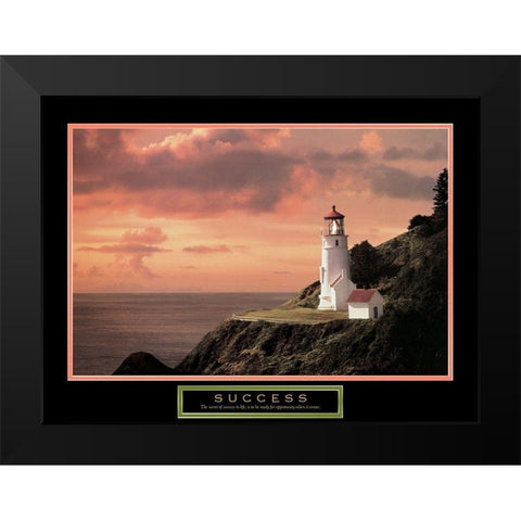 Lighthouse Black Modern Wood Framed Art Print by Unknown