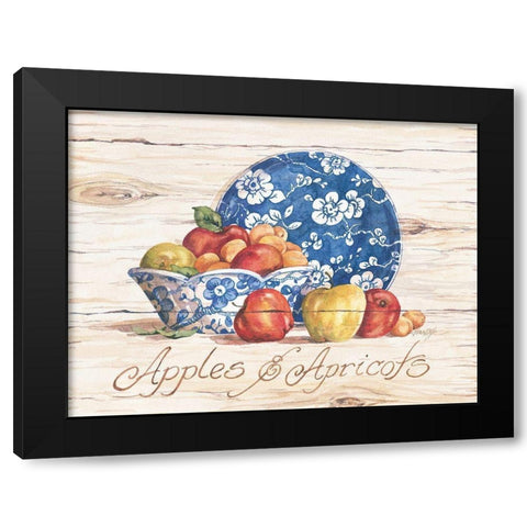 Apples and Apricots Black Modern Wood Framed Art Print with Double Matting by Unknown