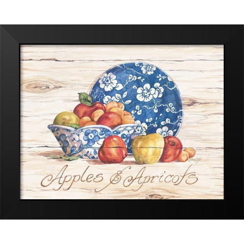 Apples and Apricots Black Modern Wood Framed Art Print by Unknown