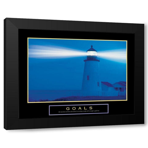 Lighthouse Black Modern Wood Framed Art Print by Unknown