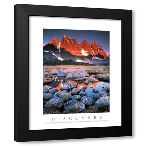 Discover - Mountains Black Modern Wood Framed Art Print with Double Matting by Unknown