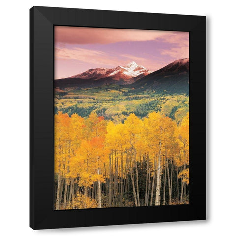 Mountain Valley Black Modern Wood Framed Art Print with Double Matting by Unknown