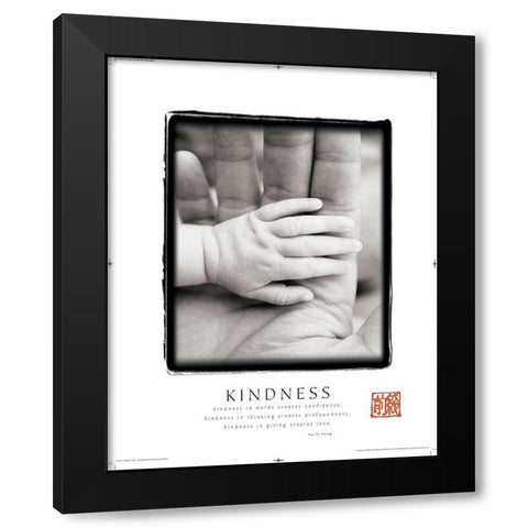 Kindness - Hands Black Modern Wood Framed Art Print with Double Matting by Frontline