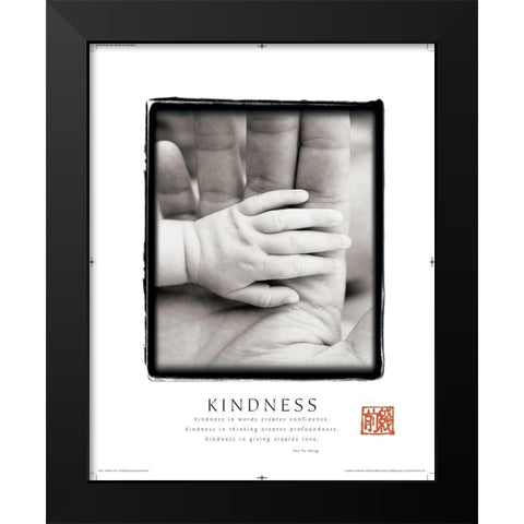 Kindness - Hands Black Modern Wood Framed Art Print by Frontline