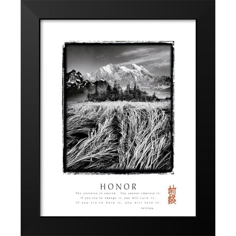 Honor Black Modern Wood Framed Art Print by Unknown