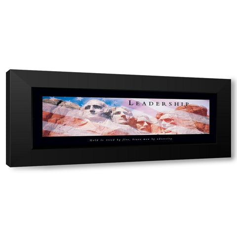 Mt Rushmore Leadership Black Modern Wood Framed Art Print by Frontline