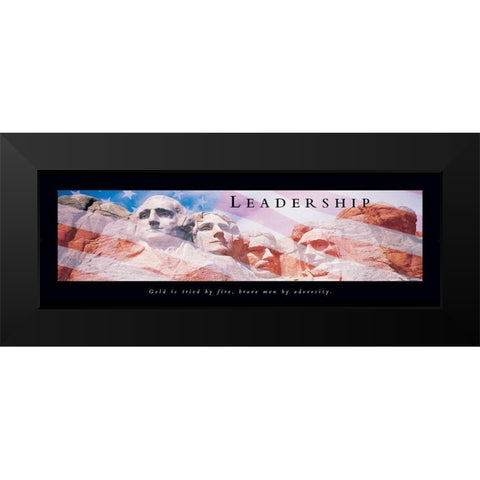 Mt Rushmore Leadership Black Modern Wood Framed Art Print by Frontline