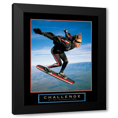 Challenge - Skyboarder Black Modern Wood Framed Art Print by Unknown