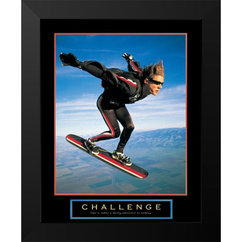 Challenge - Skyboarder Black Modern Wood Framed Art Print by Unknown