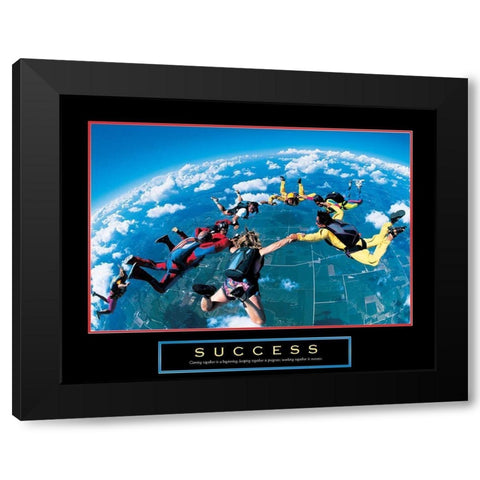 Success - Skydivers Black Modern Wood Framed Art Print by Unknown