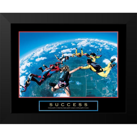 Success - Skydivers Black Modern Wood Framed Art Print by Unknown