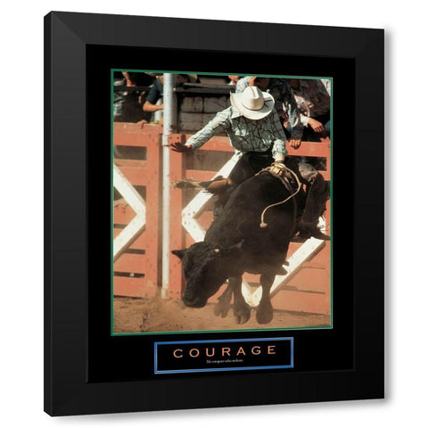 Courage - Rodeo Black Modern Wood Framed Art Print by Unknown