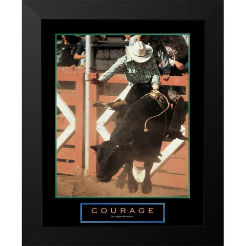 Courage - Rodeo Black Modern Wood Framed Art Print by Unknown